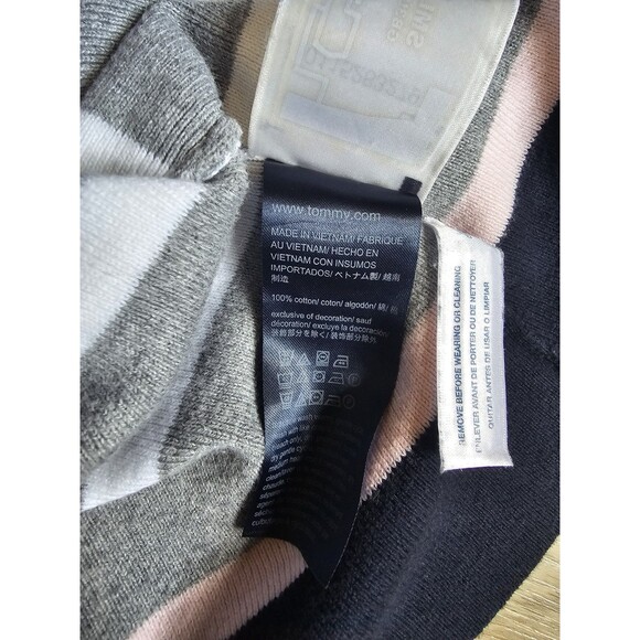 TOMMY HILFIGER Sweater Womens XL Striped Boat Neck Jumper Pullover Cotton Gray - Picture 6 of 6